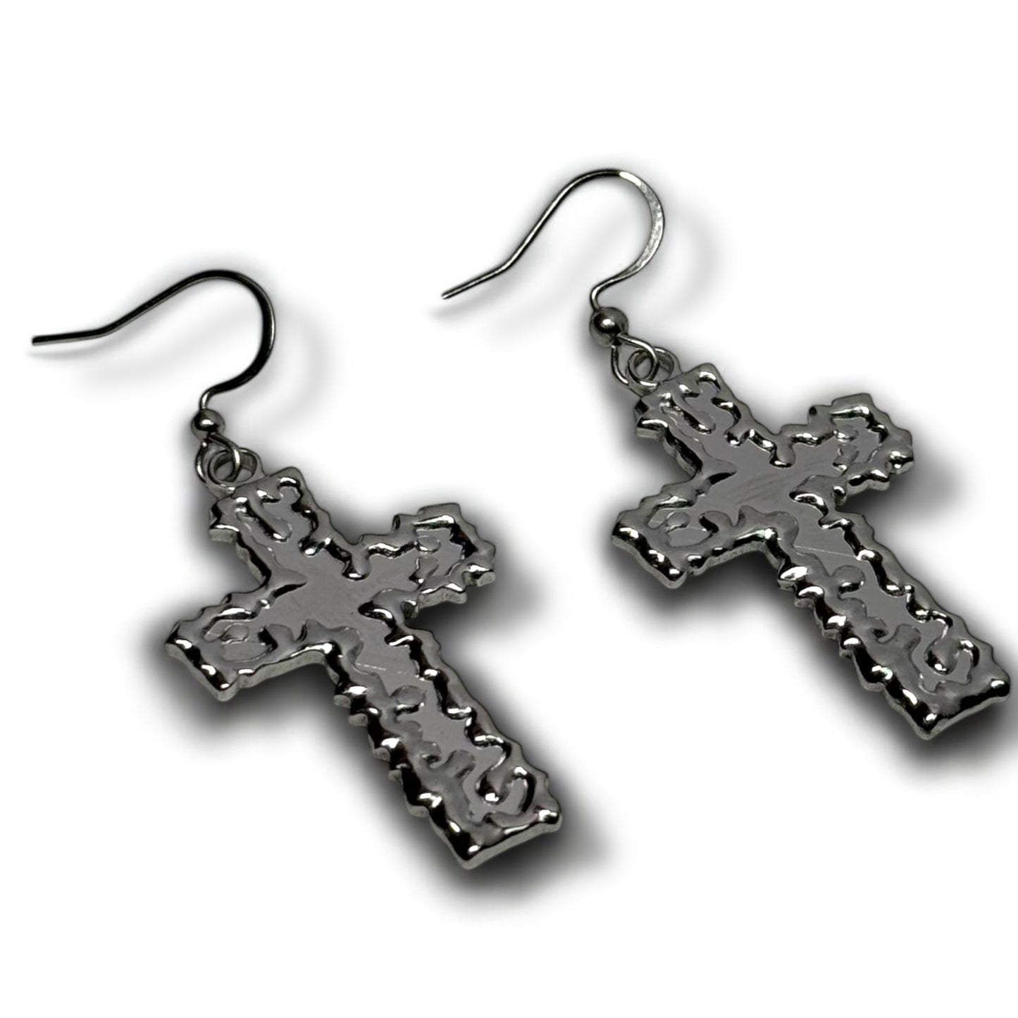 Fallen Angel Cross Earrings