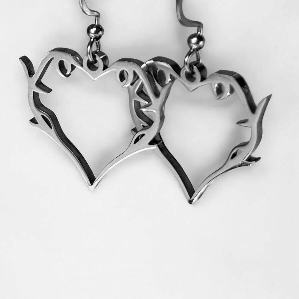 Barb Heart Earrings