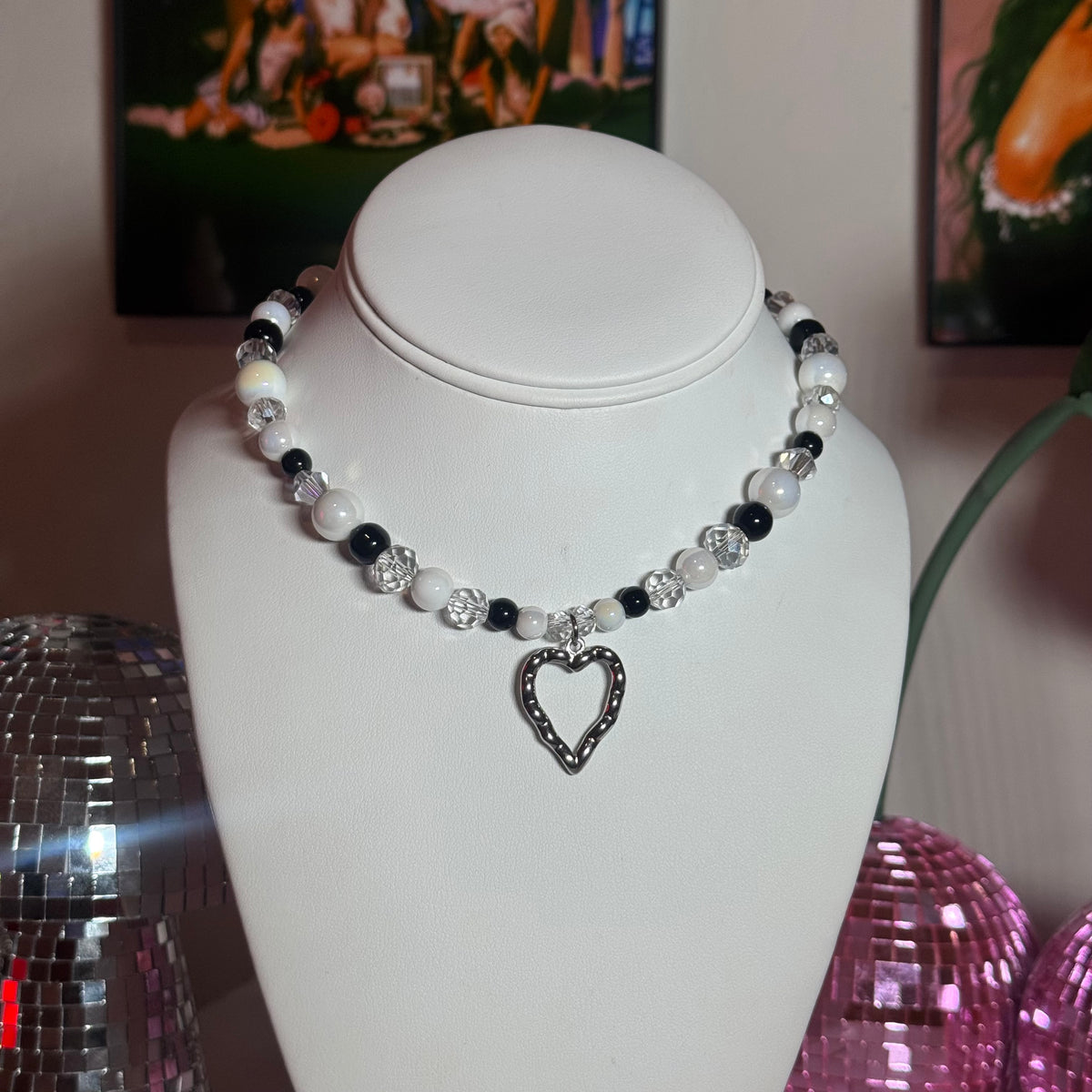 Open Heart Beaded Necklace