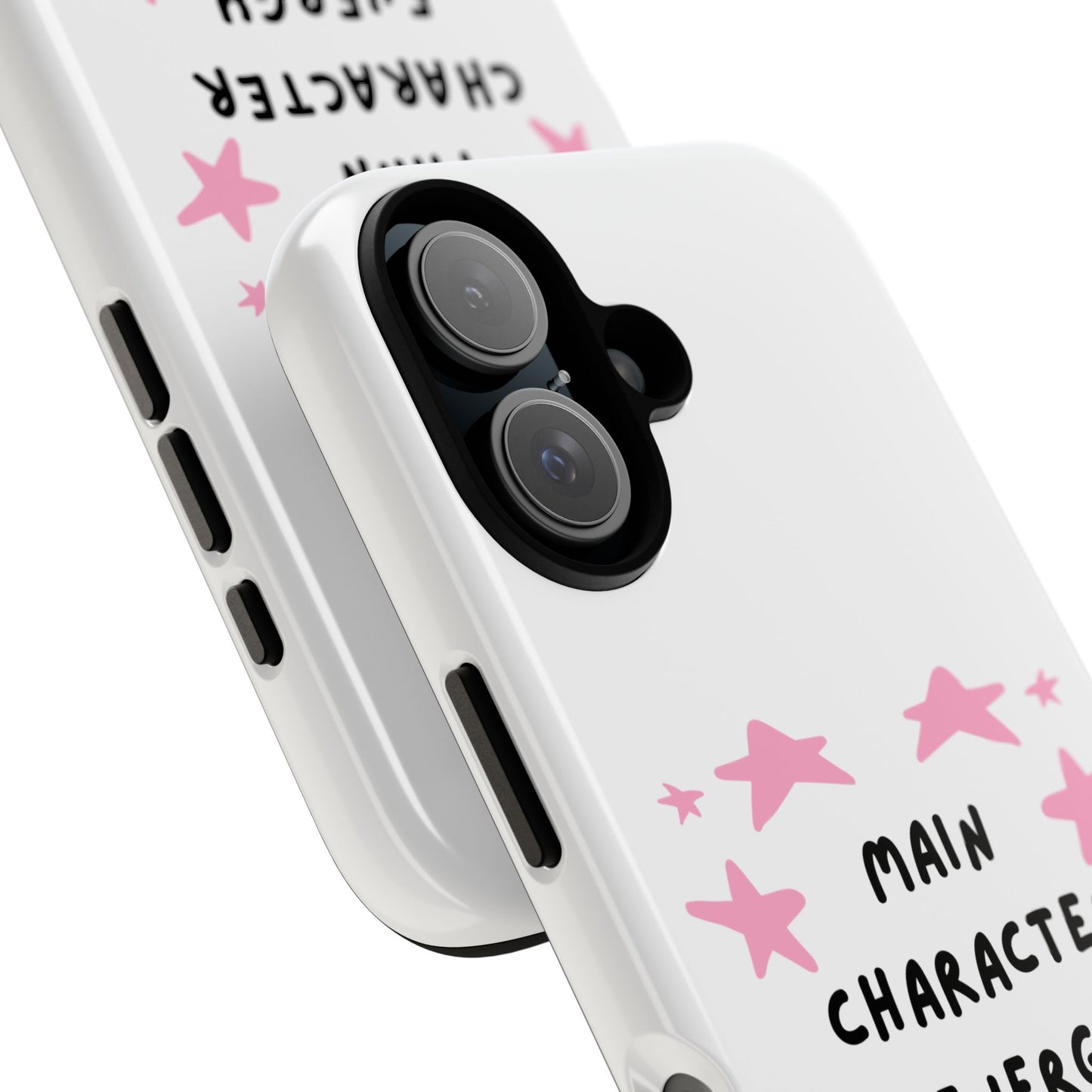Main Character Energy Phone Case — Pink Stars Protective iPhone Cover