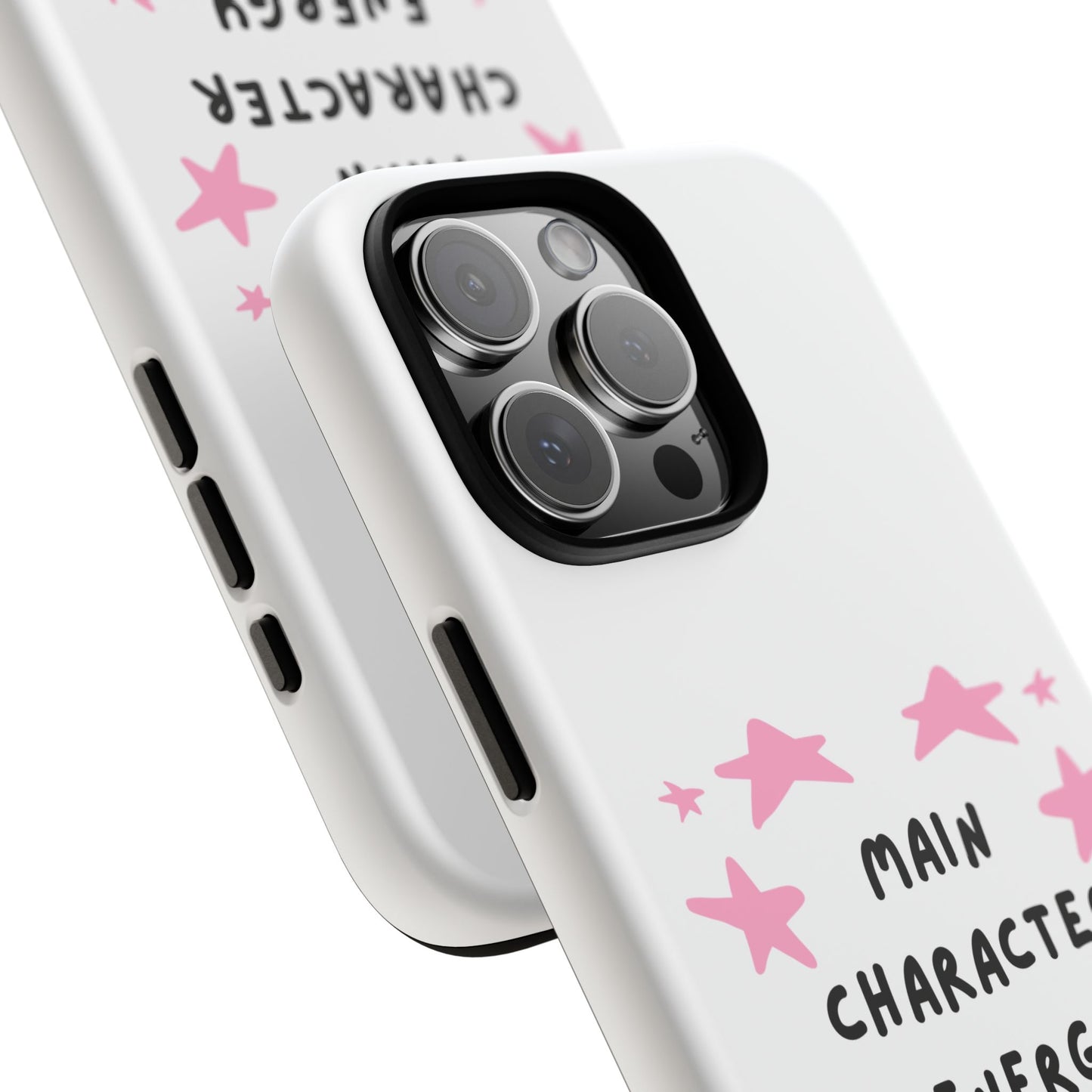 Main Character Energy Phone Case — Pink Stars Protective iPhone Cover