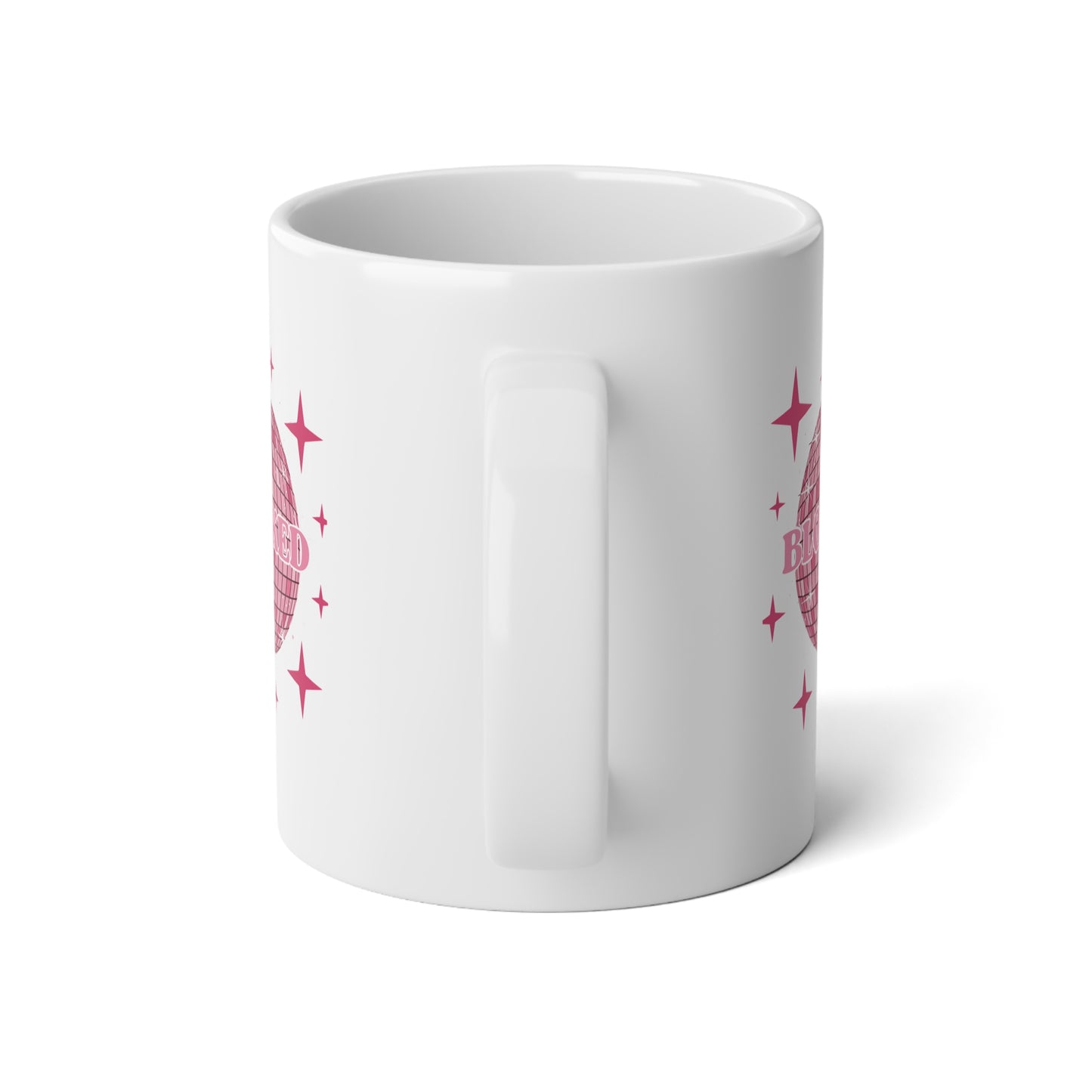 20oz Jumbo Mug — Pink Retro Star Graphic Coffee Cup
