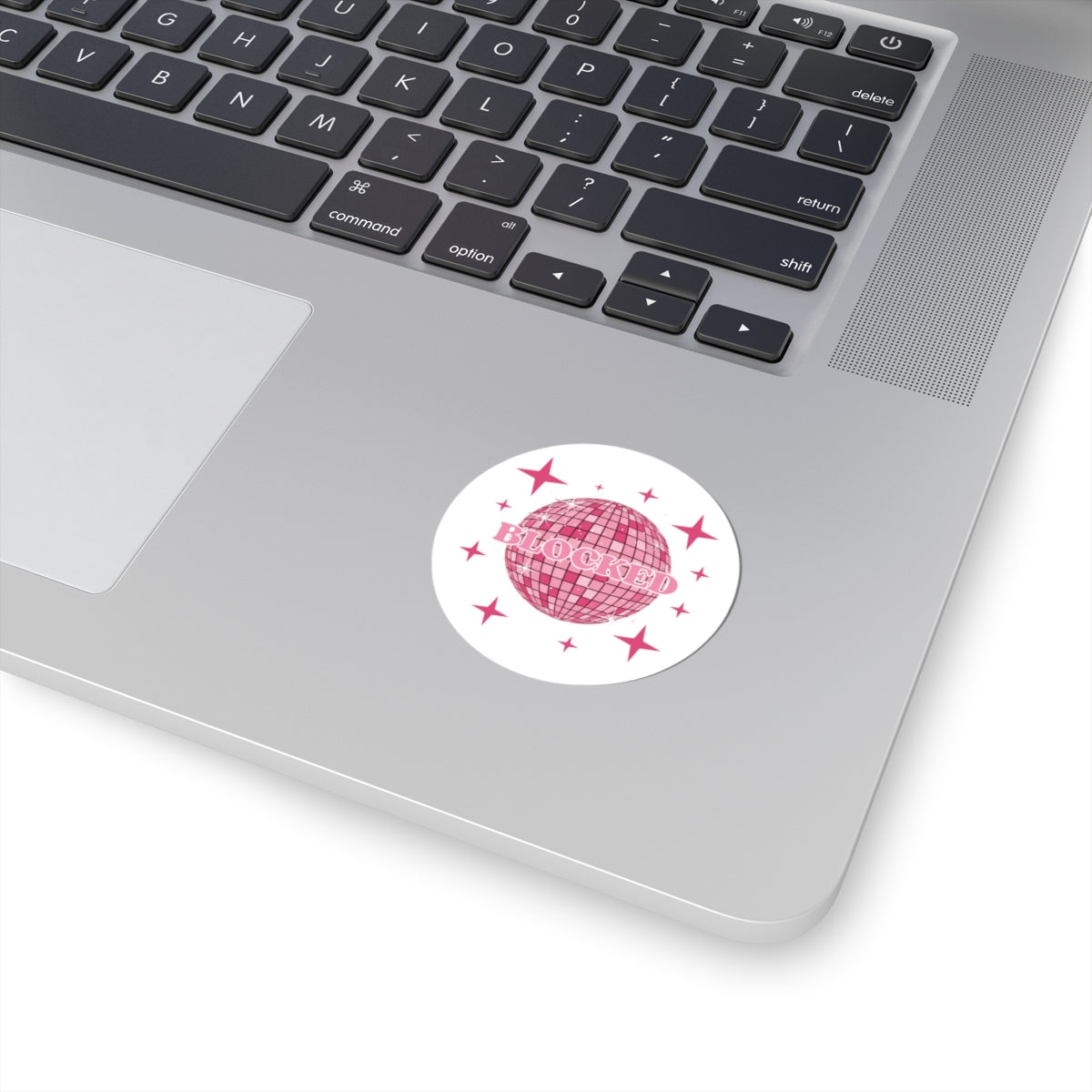 Blocked Pink Disco Sticker — Kiss-Cut Retro Mirrorball Sticker