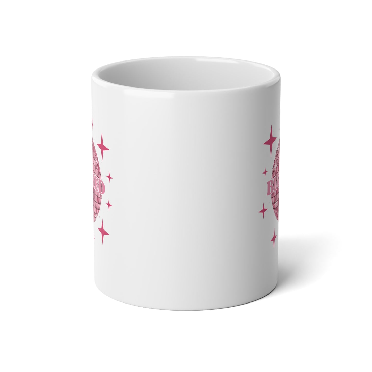 20oz Jumbo Mug — Pink Retro Star Graphic Coffee Cup
