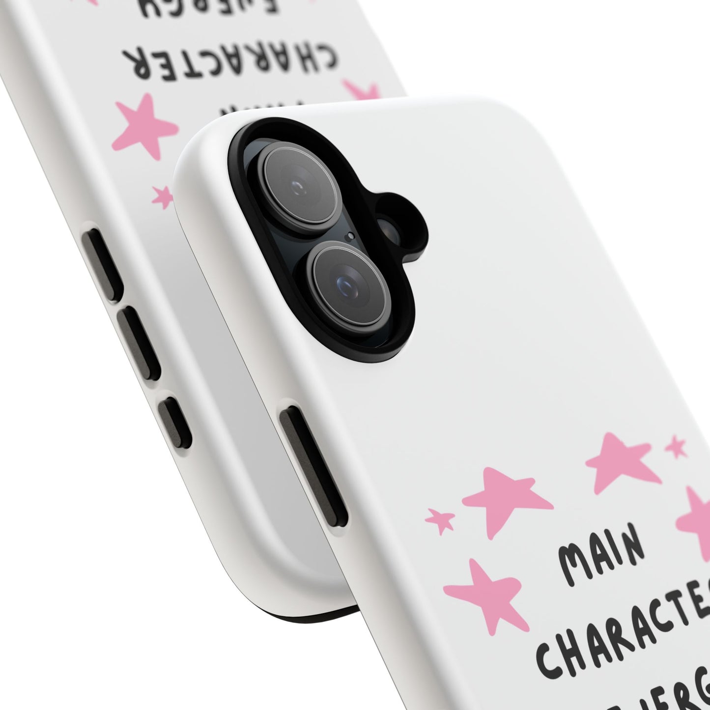 Main Character Energy Phone Case — Pink Stars Protective iPhone Cover