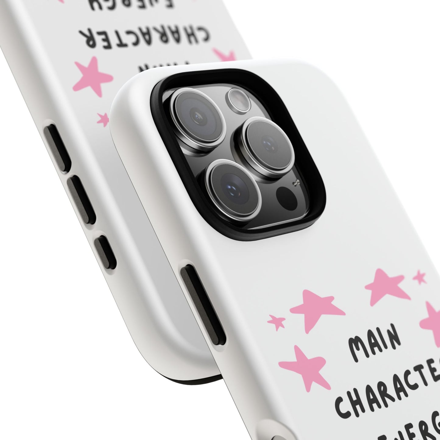 Main Character Energy Phone Case — Pink Stars Protective iPhone Cover