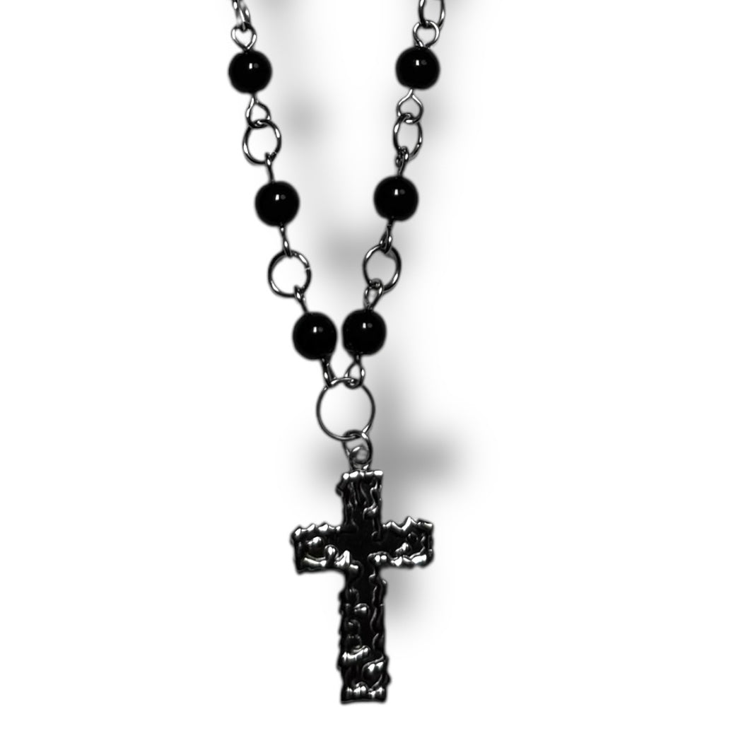 Black Fallen Angel Beaded Necklace