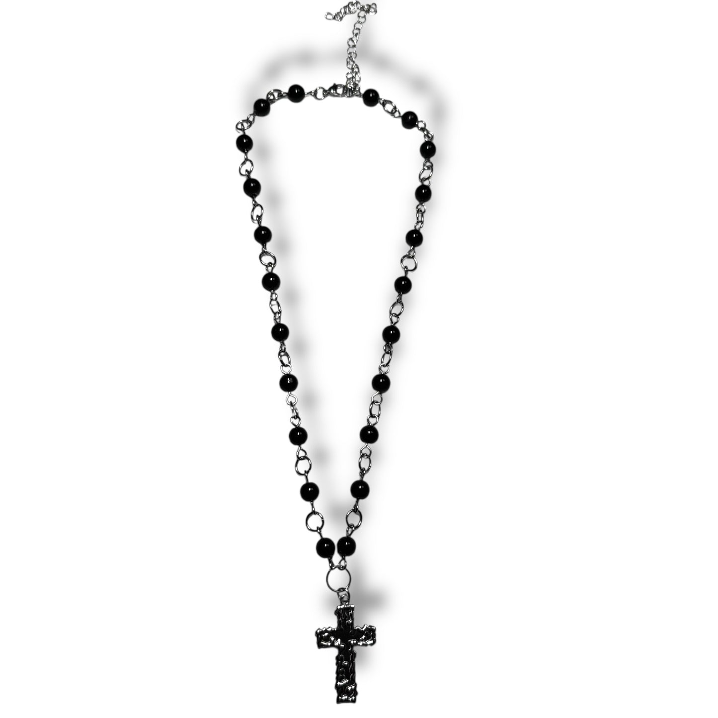 Black Fallen Angel Beaded Necklace