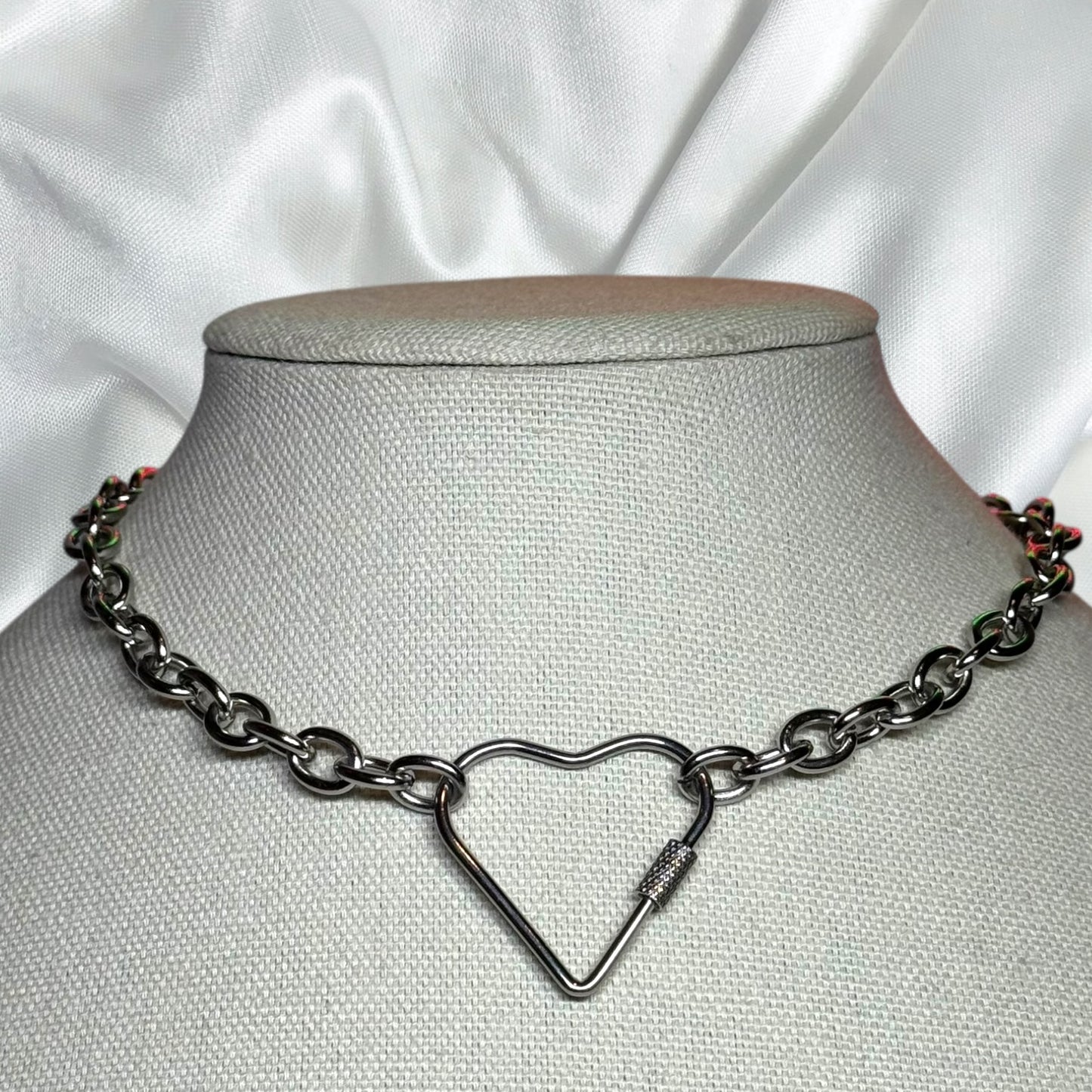 Industrial Heart Chain Silver (Cable)
