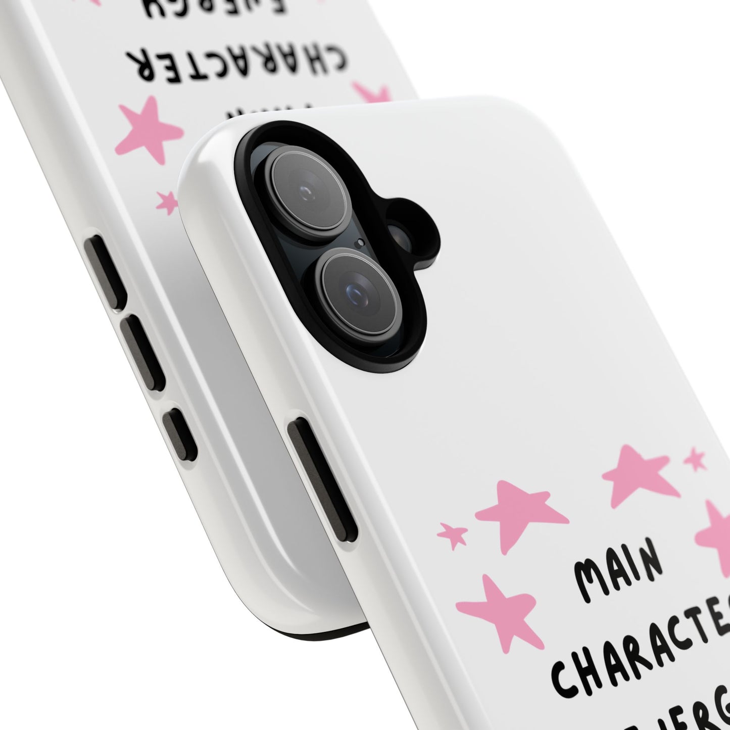 Main Character Energy Phone Case — Pink Stars Protective iPhone Cover
