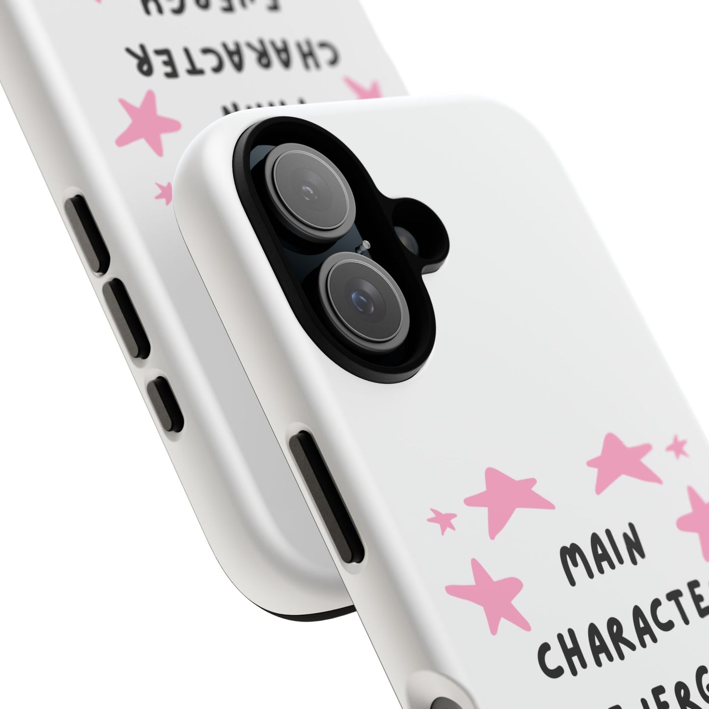 Main Character Energy Phone Case — Pink Stars Protective iPhone Cover