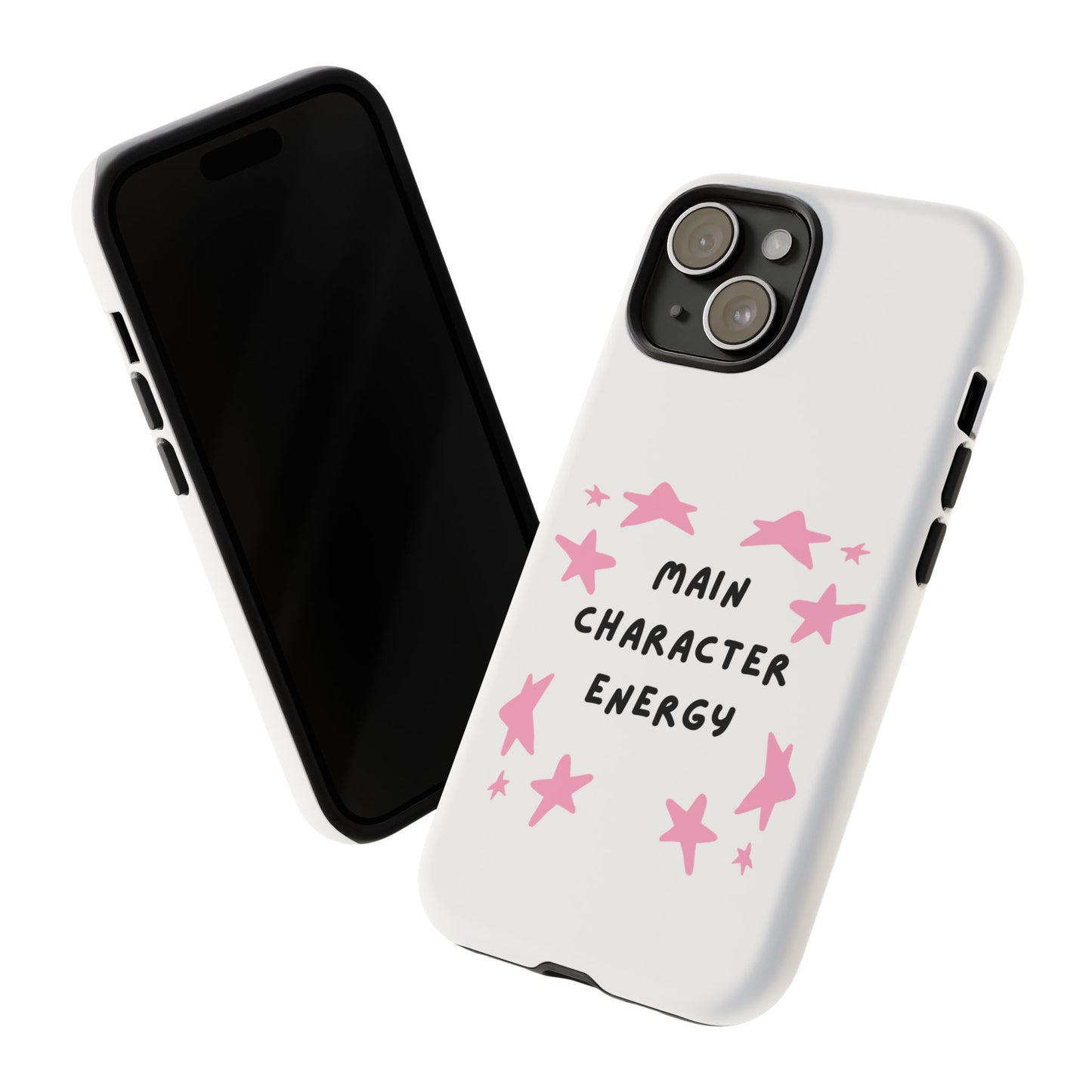 Main Character Energy Phone Case — Pink Stars Protective iPhone Cover