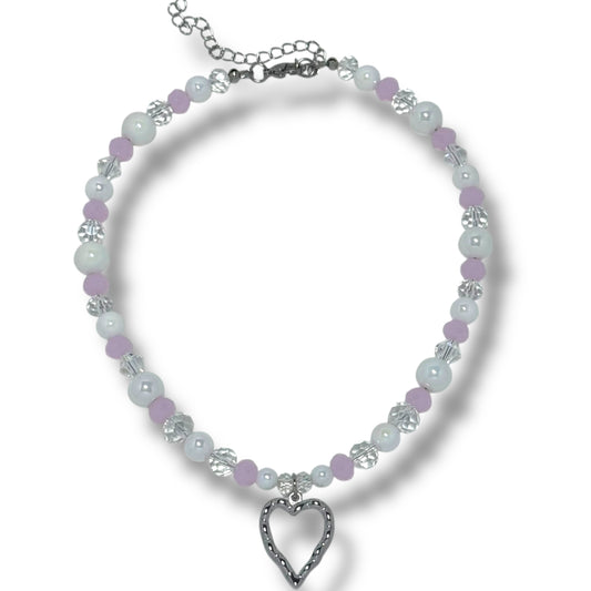 Open Heart Beaded Necklace