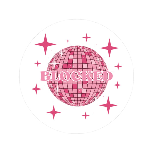 Blocked Pink Disco Sticker — Kiss-Cut Retro Mirrorball Sticker