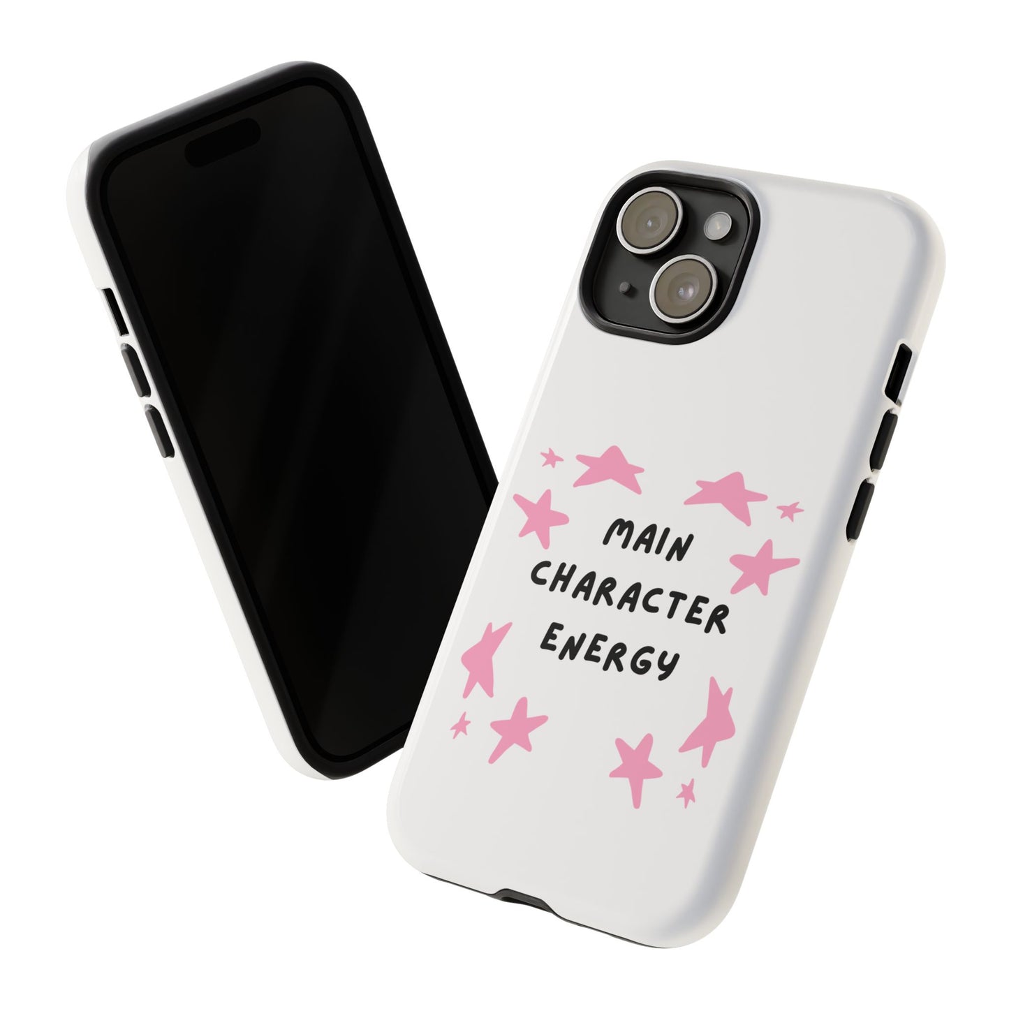 Main Character Energy Phone Case — Pink Stars Protective iPhone Cover