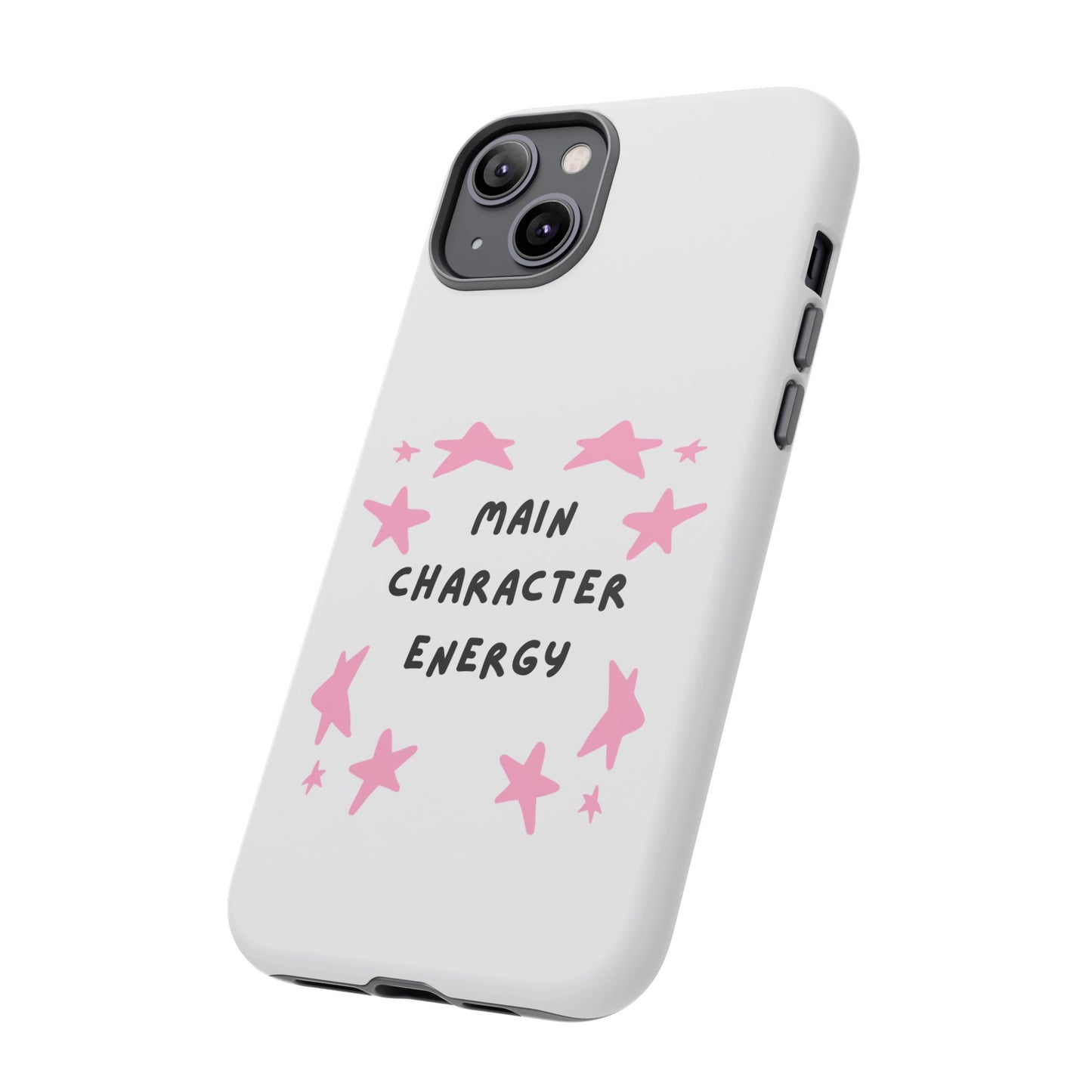 Main Character Energy Phone Case — Pink Stars Protective iPhone Cover