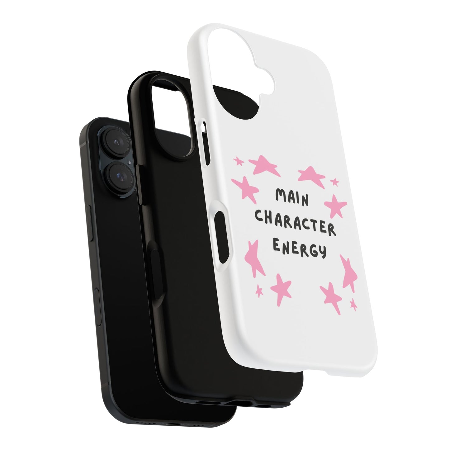Main Character Energy Phone Case — Pink Stars Protective iPhone Cover