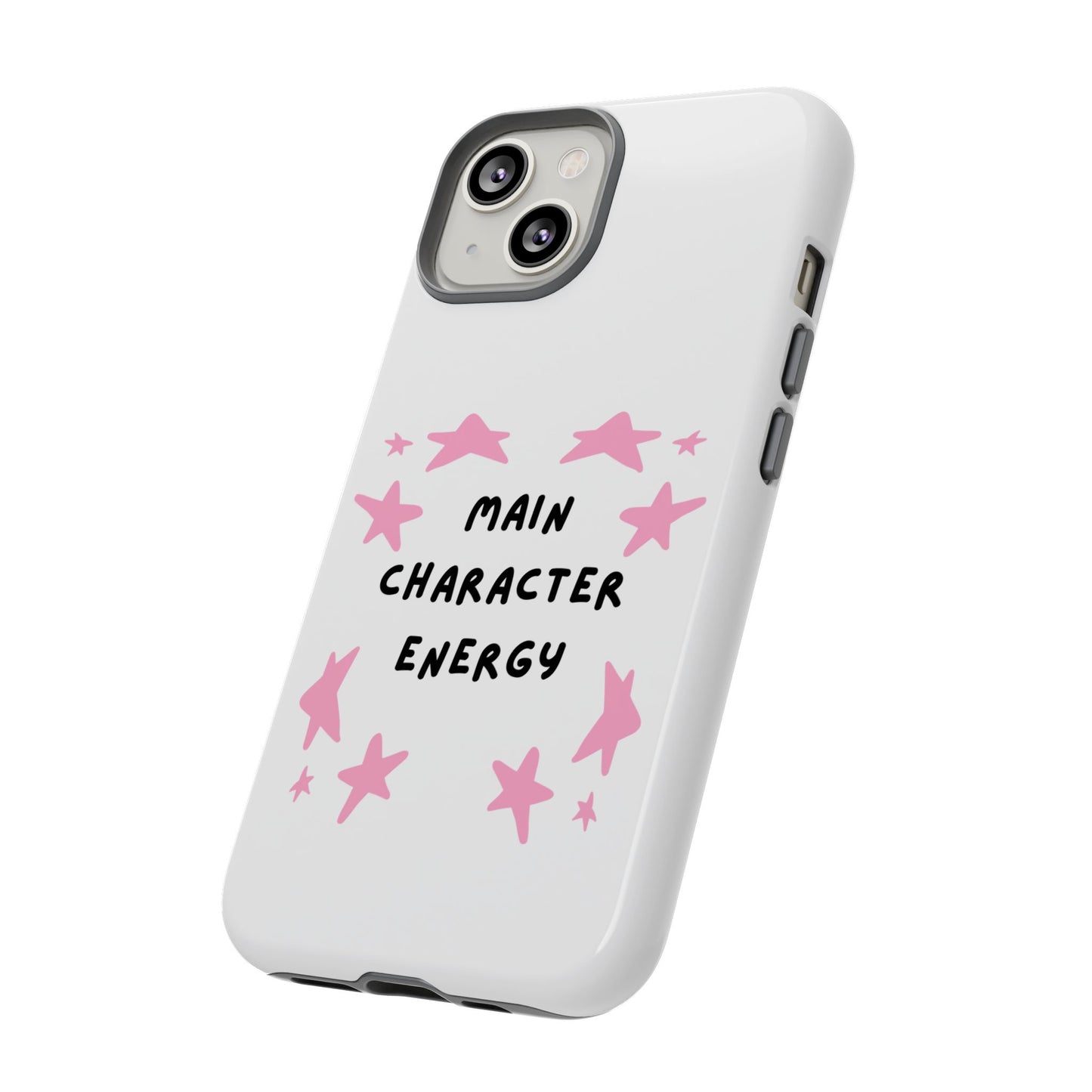Main Character Energy Phone Case — Pink Stars Protective iPhone Cover