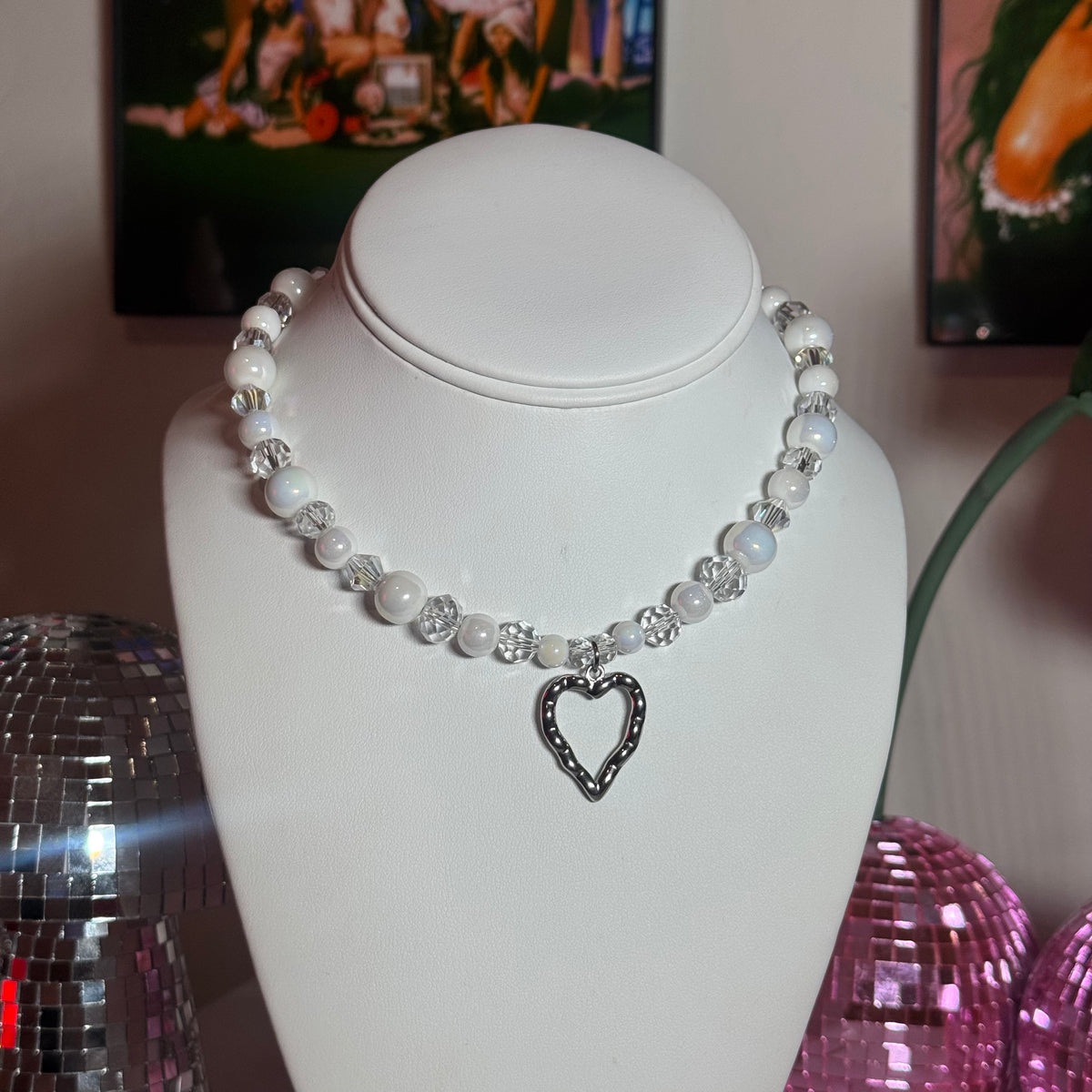 Open Heart Beaded Necklace