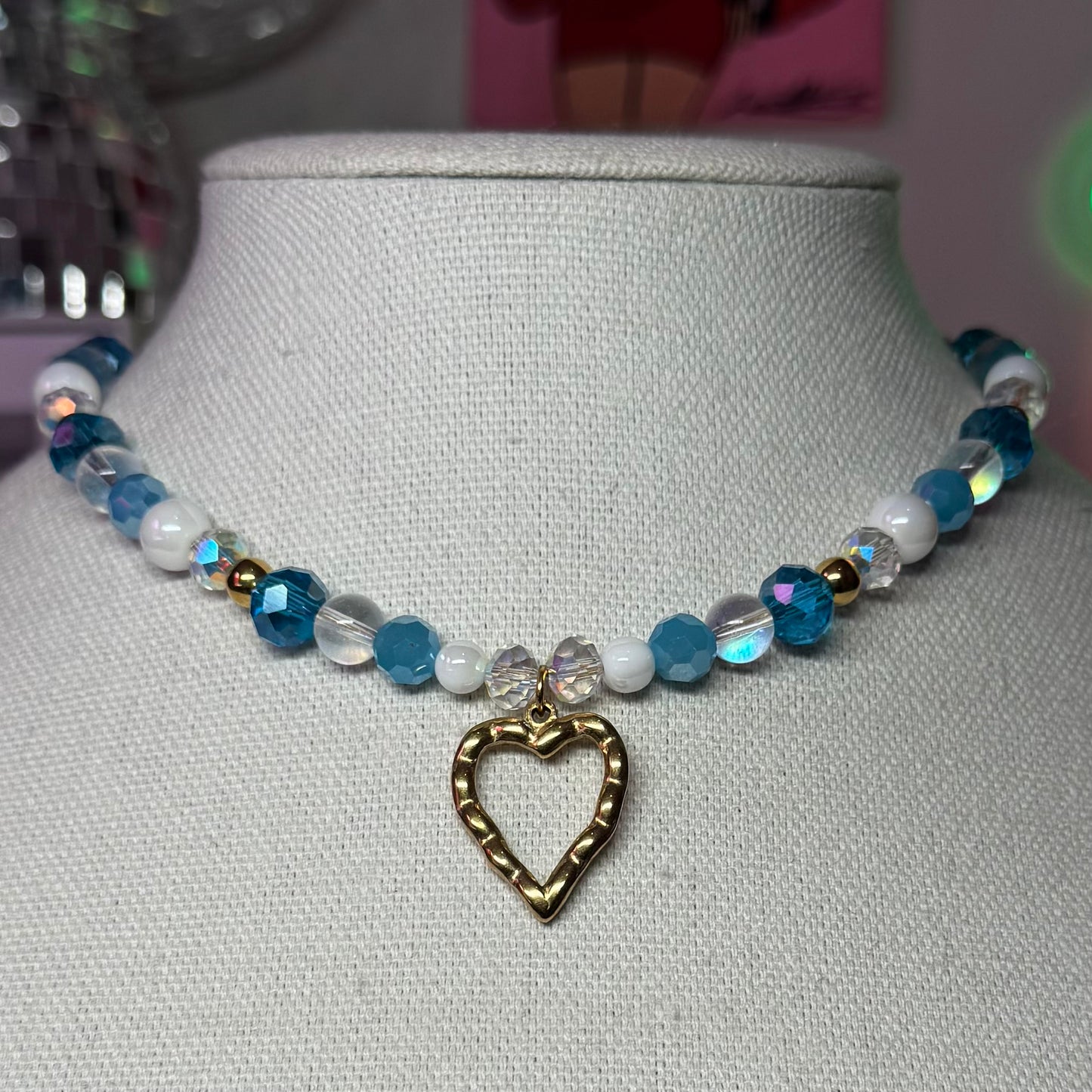 Open Heart Beaded Necklace