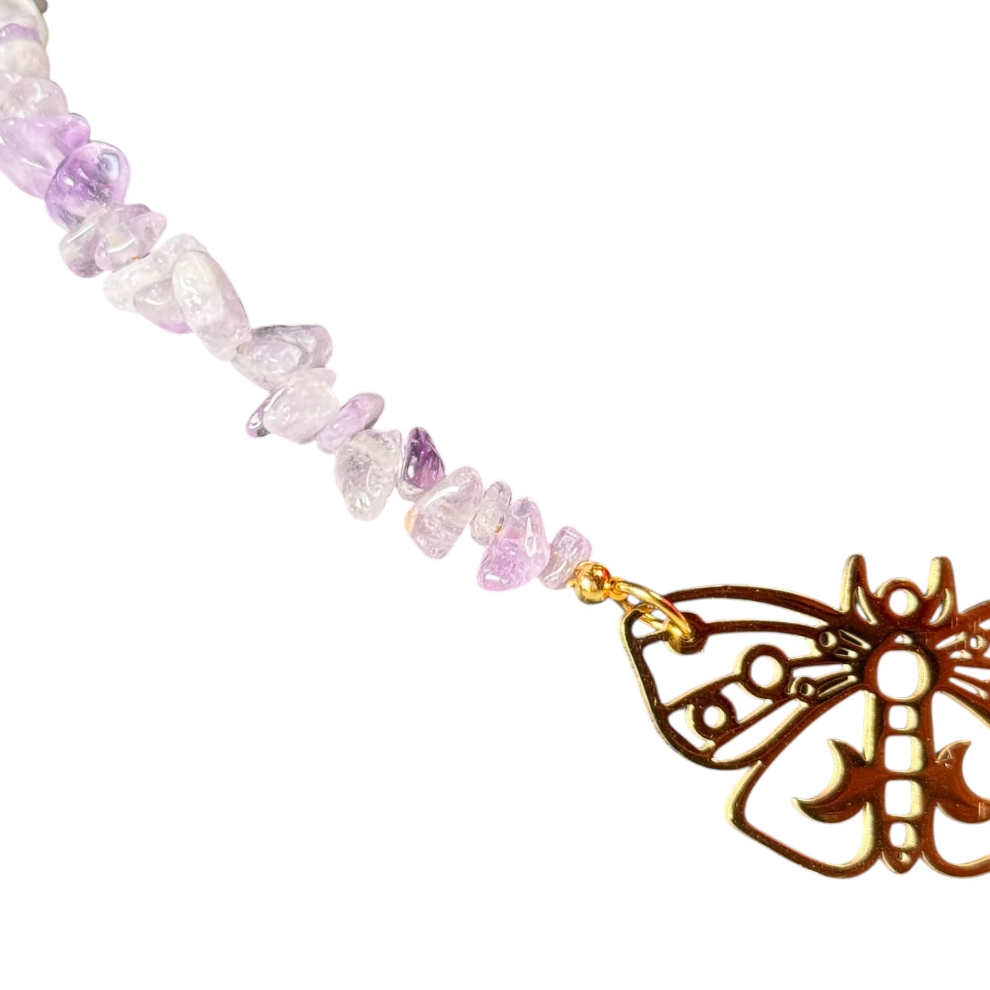 Amethyst Crystal Butterfly Necklace