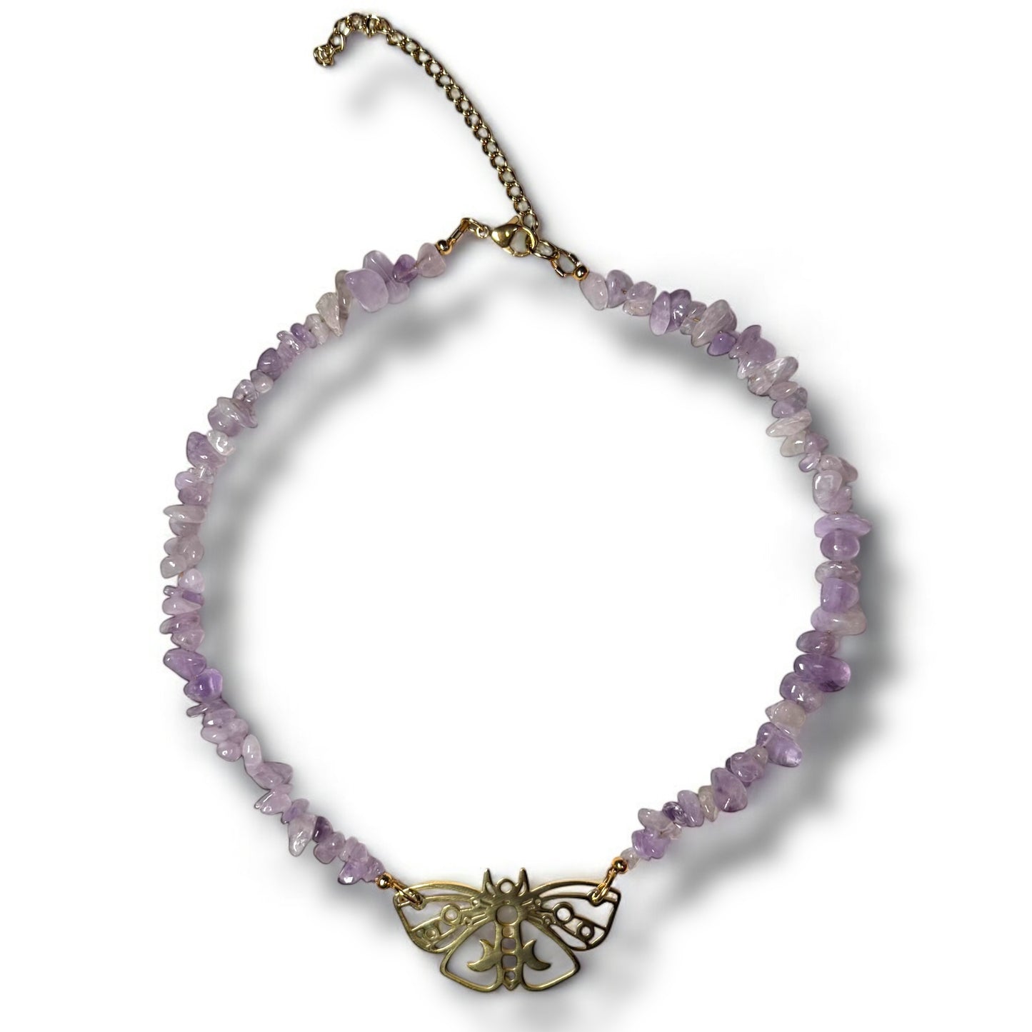 Amethyst Crystal Butterfly Necklace