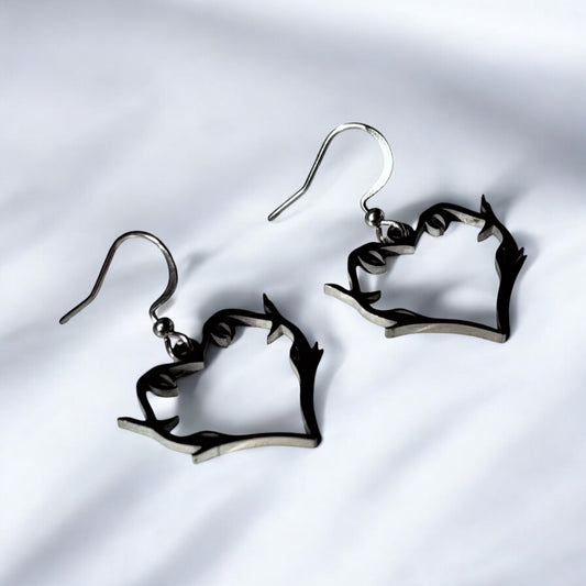 Barb Heart Earrings